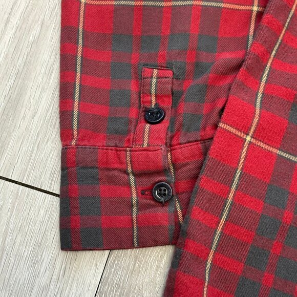 Vintage Pendleton Men's Faded Red/Black Plaid Flannel Button-Up Shirt - Medium - Picture 5 of 8